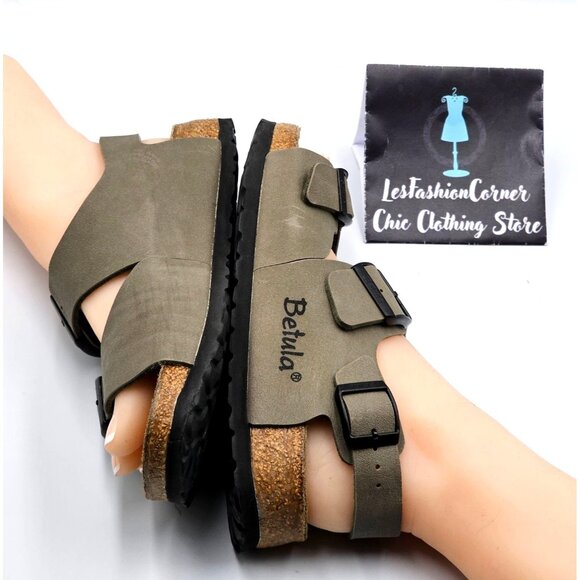 Birkenstock Betula Women's Olive Green Open Toe Double Strap Sandals Size 6 2346 - Picture 11 of 16